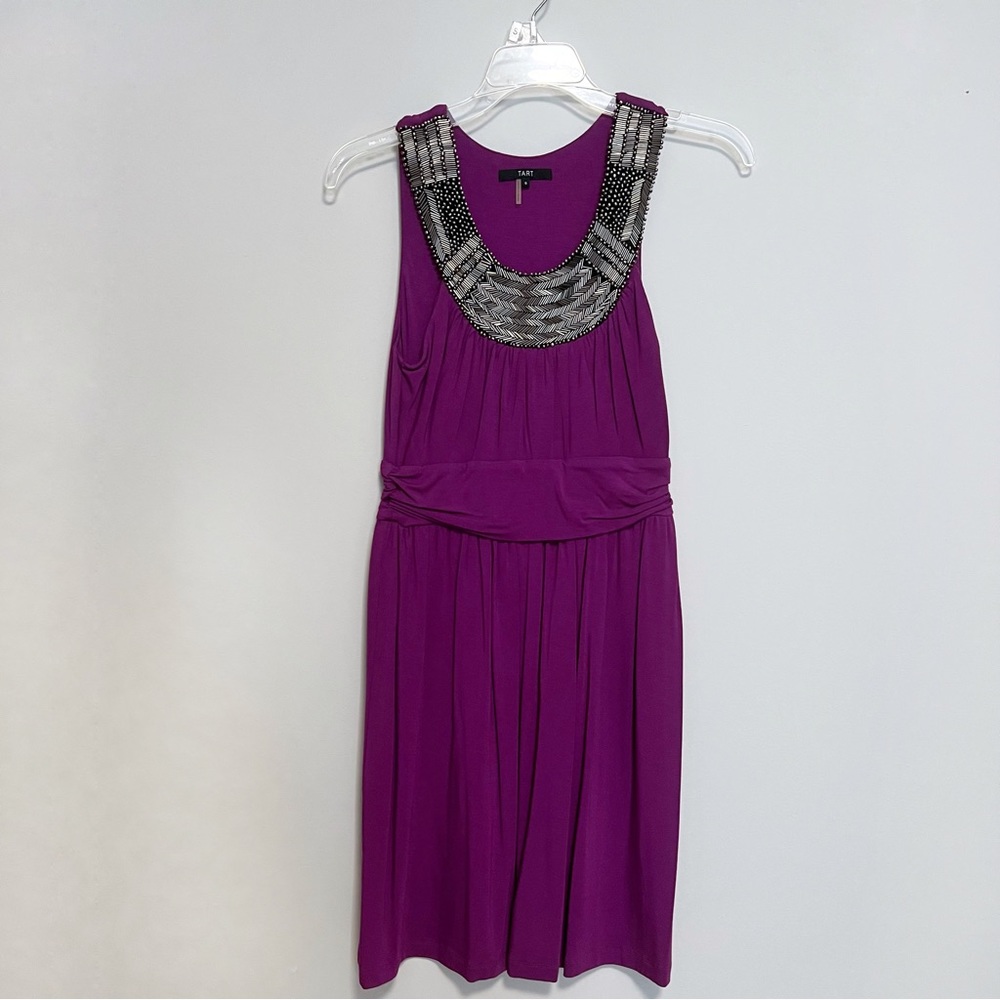 Tart Beaded Fuchsia Jersey Dress